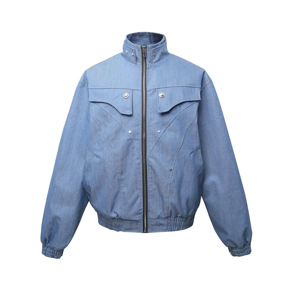 Men's Washed Zip Up Denim Jacket, image 3
