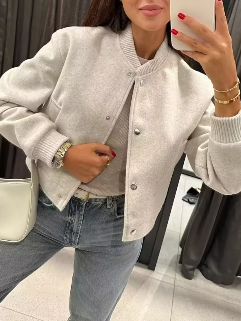 Snap Down Cropped Jacket, image 2