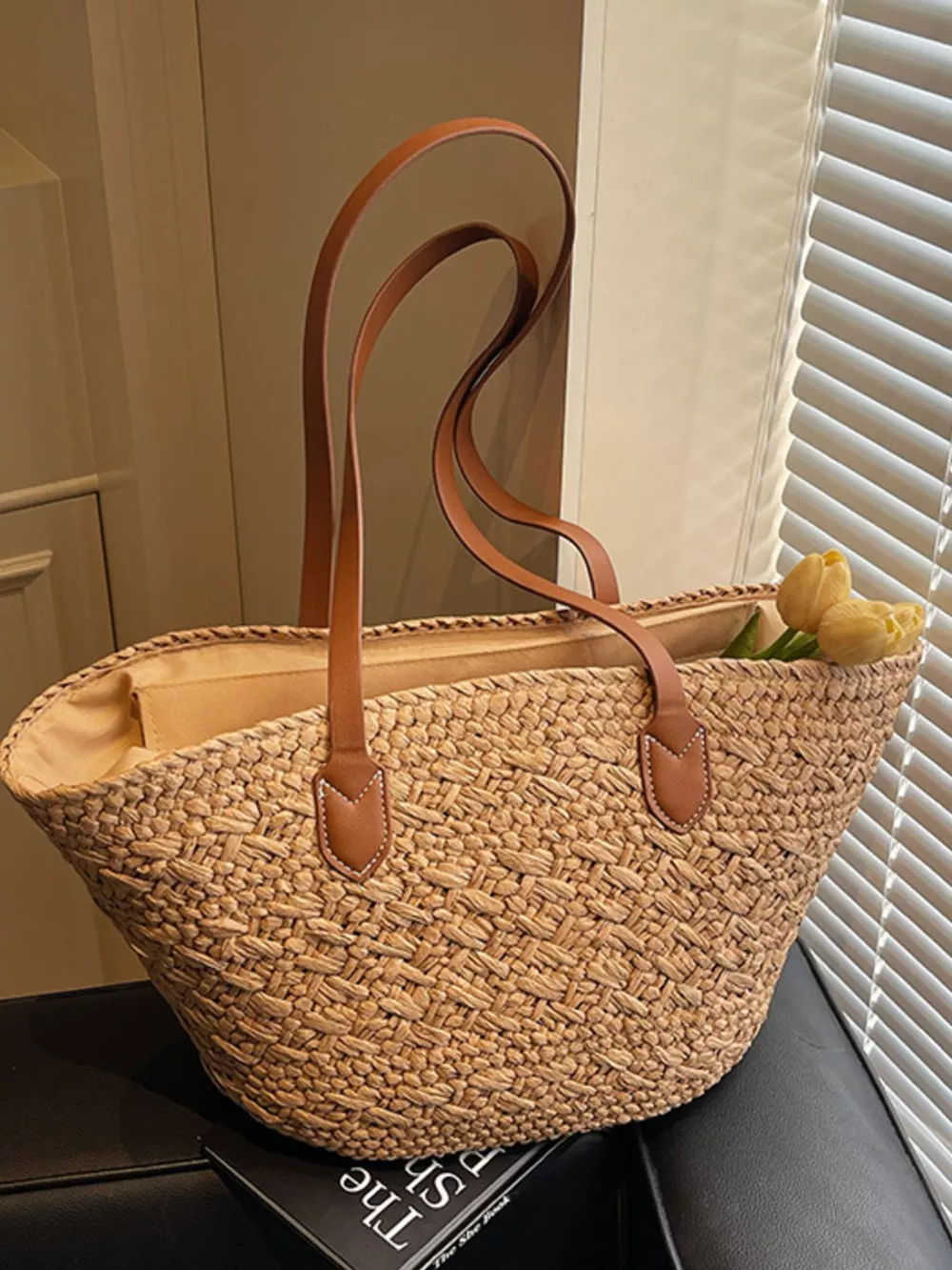 Woven Tote Shoulder Bag, image 7