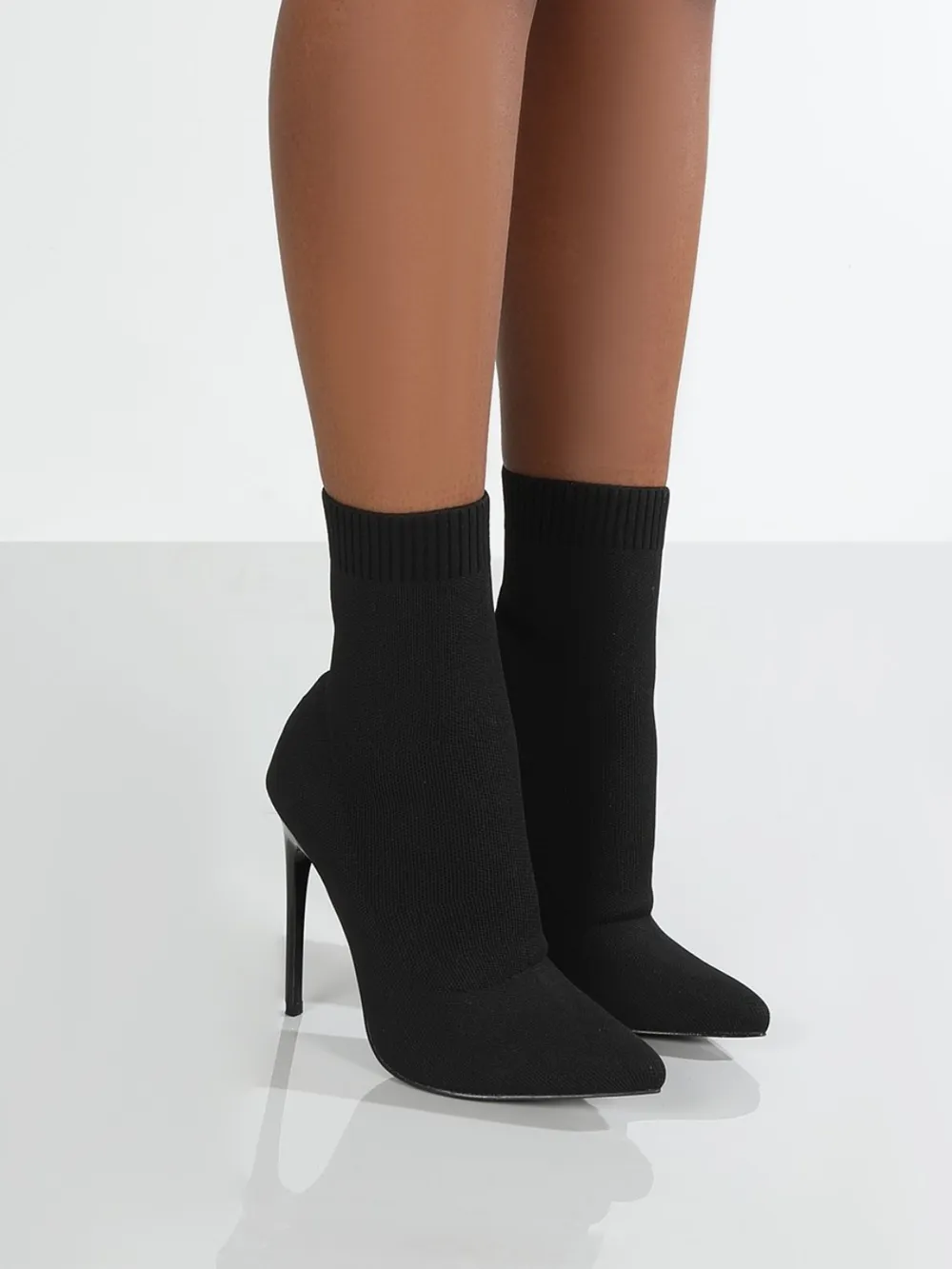 Mesh Point Toe Stiletto Boots, image 2