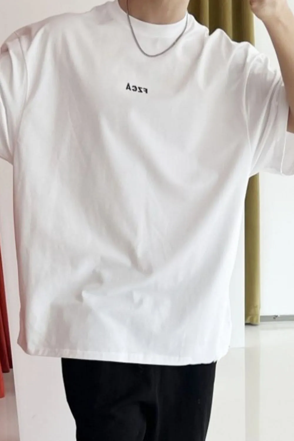 Men's Plus Size Letter Round Neck Half Sleeve T-Shirt, image 4