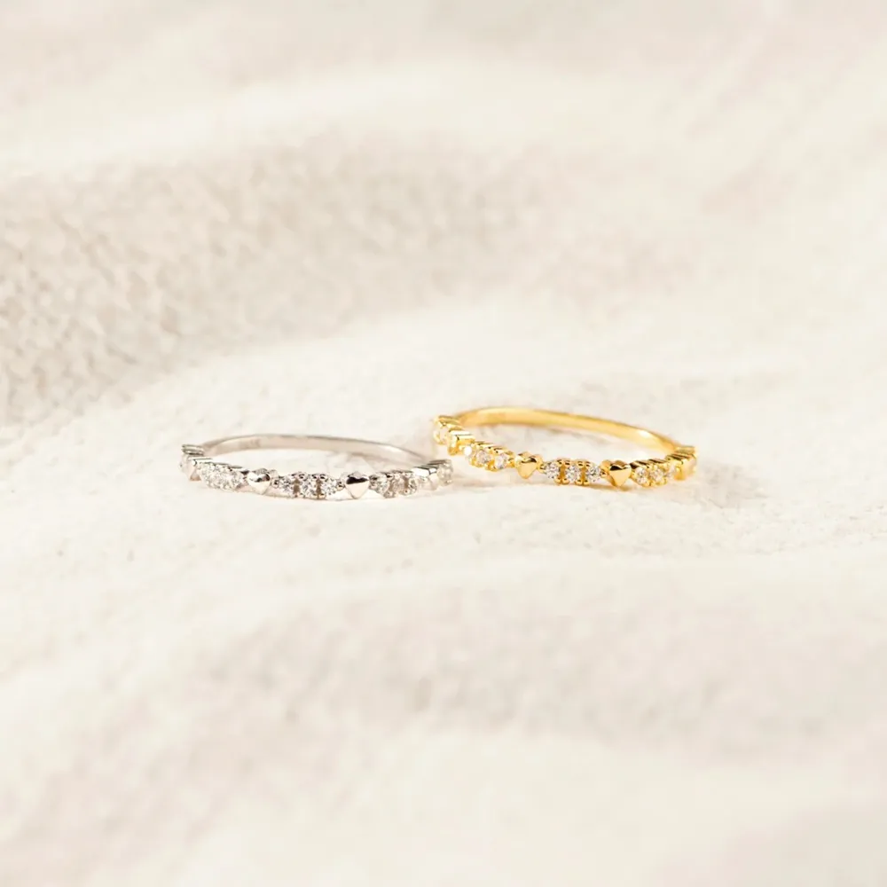 925 Sterling Silver Inlaid Zircon Ring, image 4