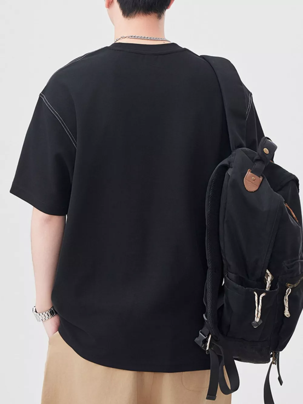 Men's Plus Size Round Neck Short Sleeve T-Shirt, image 7