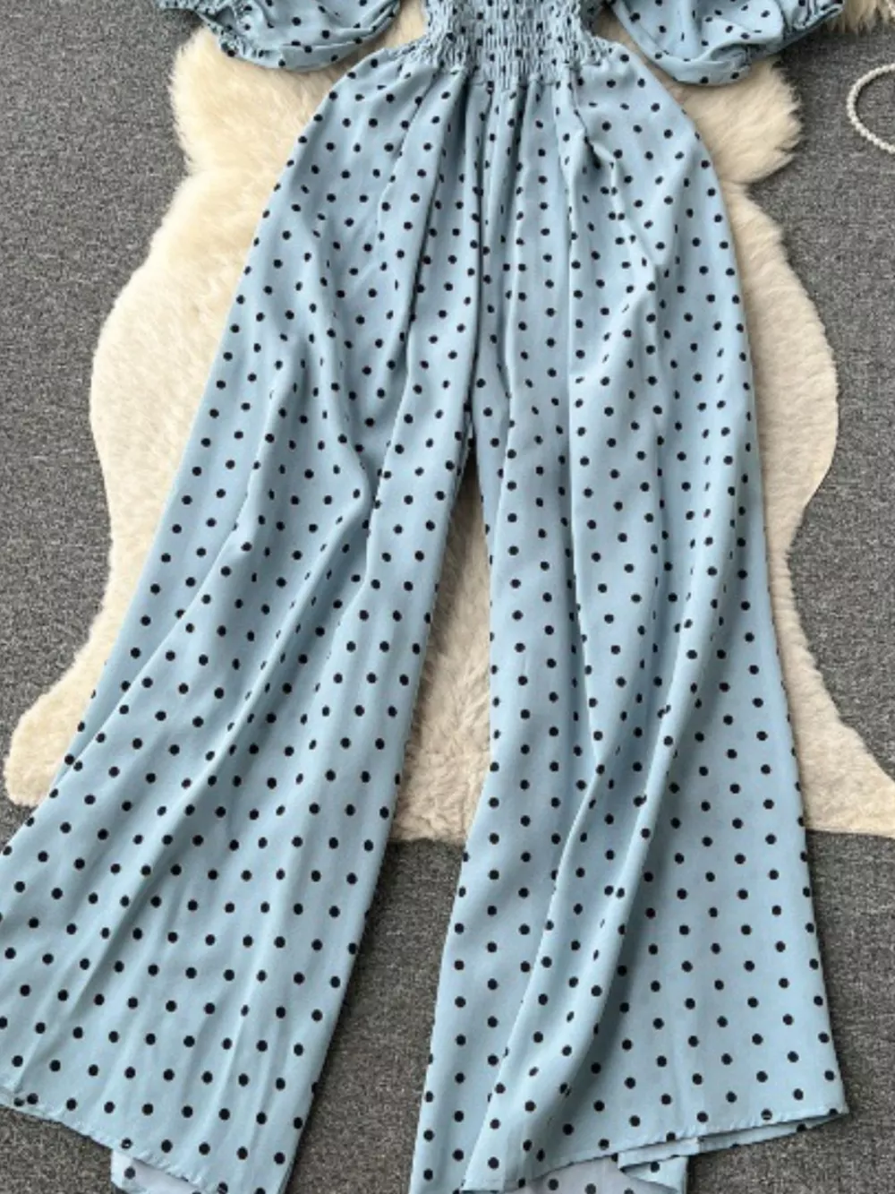 Smocked V-Neck Wide Leg Jumpsuit, image 24