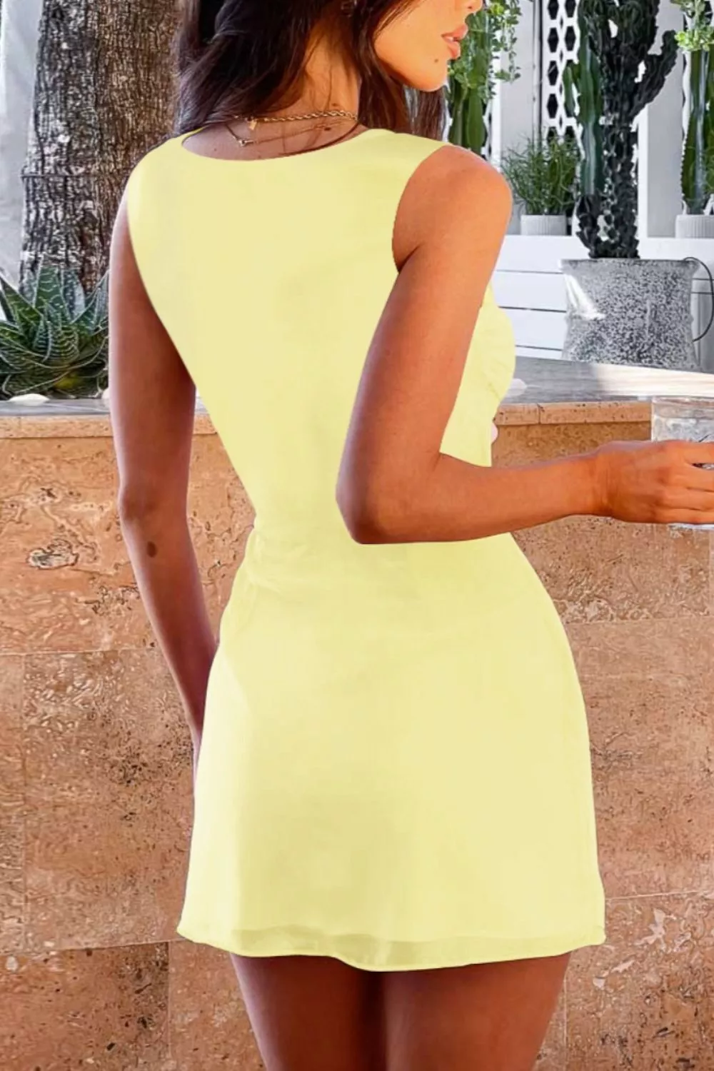 Square Neck Sleeveless Mini Dress, image 4