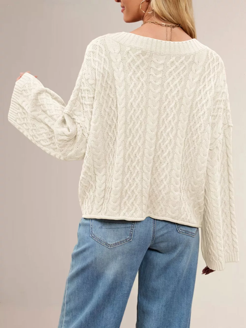 Cozy Cable Knit Cardigan with Pockets, image 8
