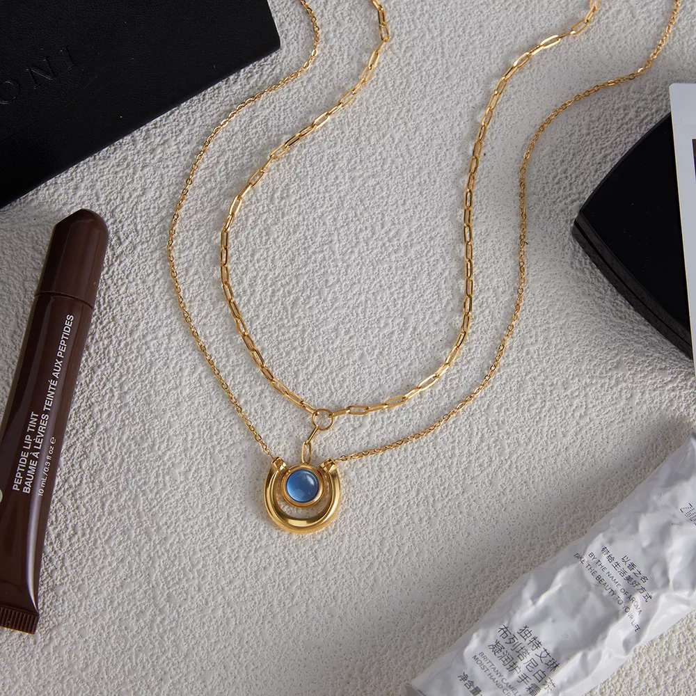 2 Piece 18K Gold-Plated Pendant Necklace, image 7