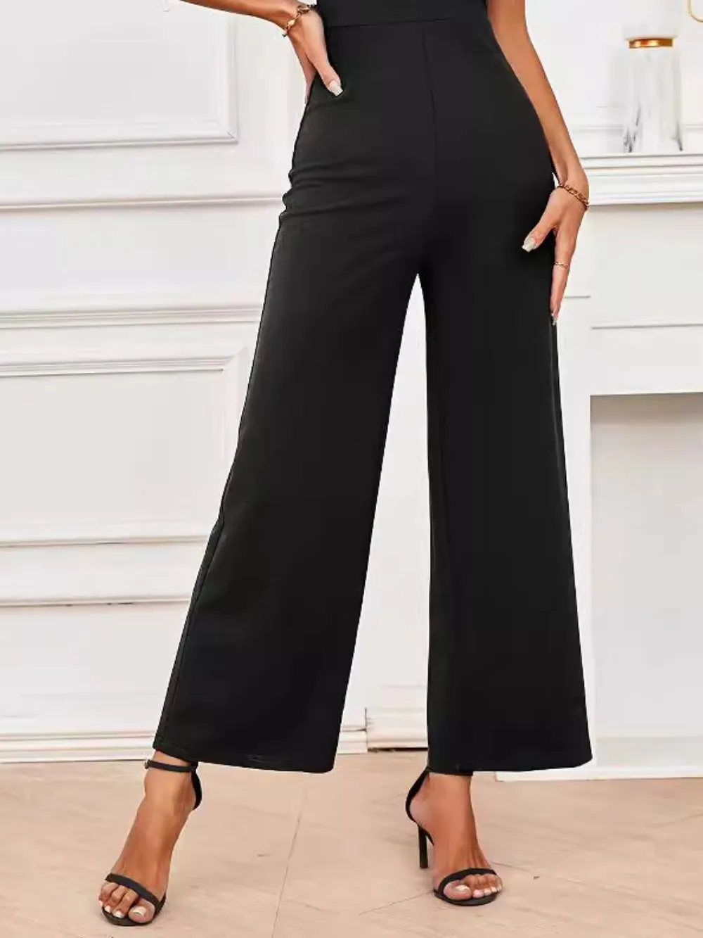 V-Neck Flutter Sleeve Jumpsuit, image 3