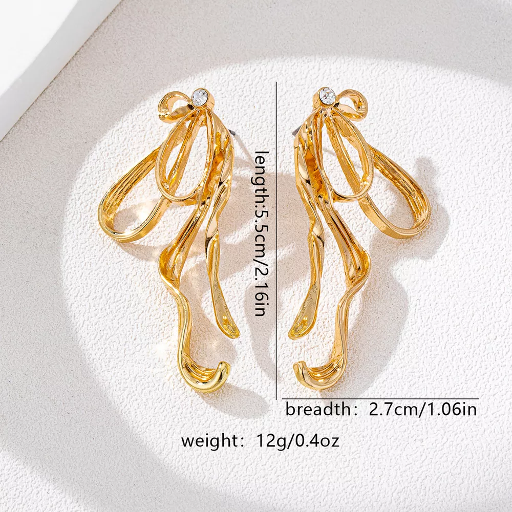 18K Gold-Plated Bow Earrings, image 5