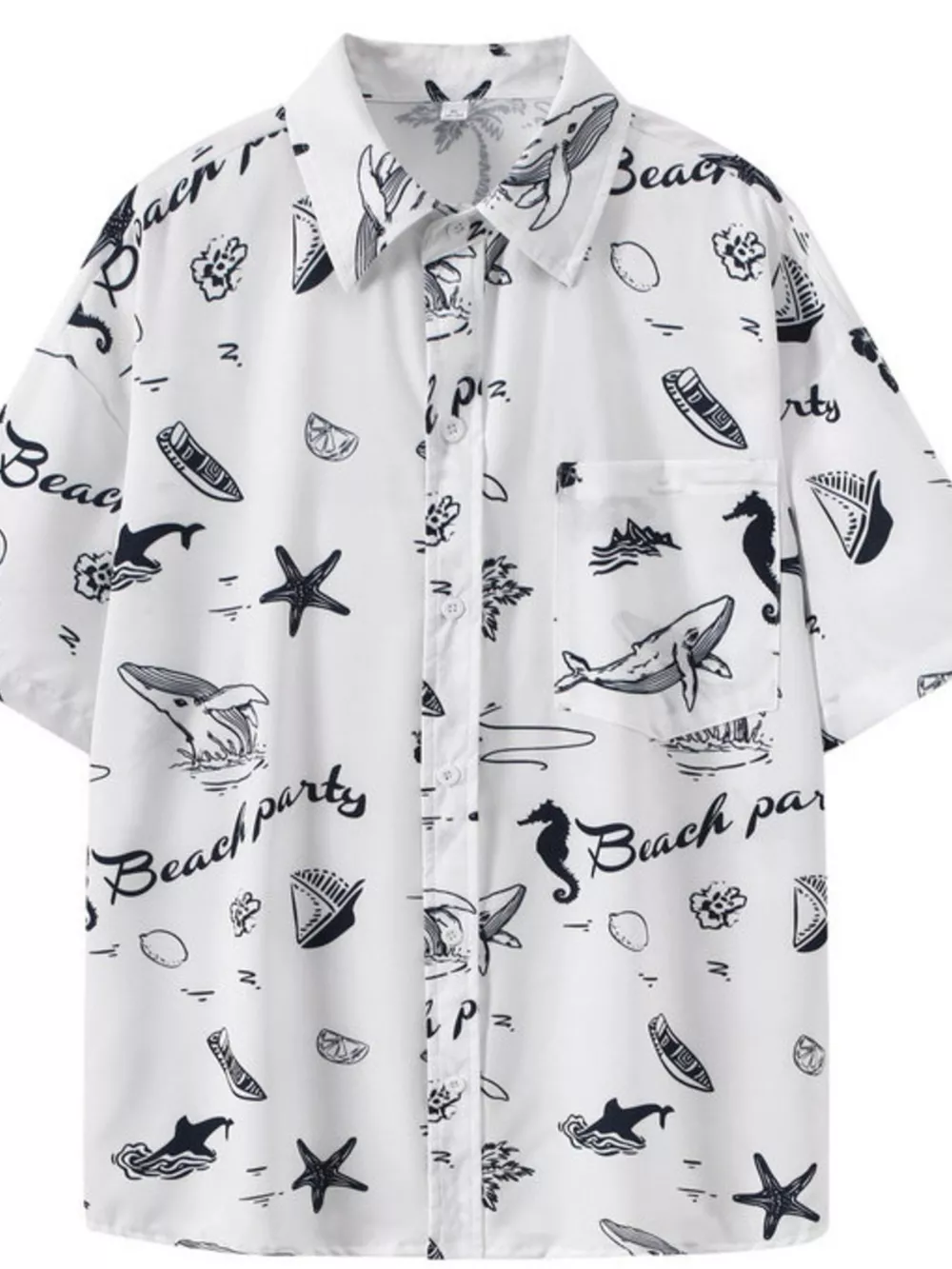 Men's Plus Size Tropical Print Short Sleeve Shirt, image 6