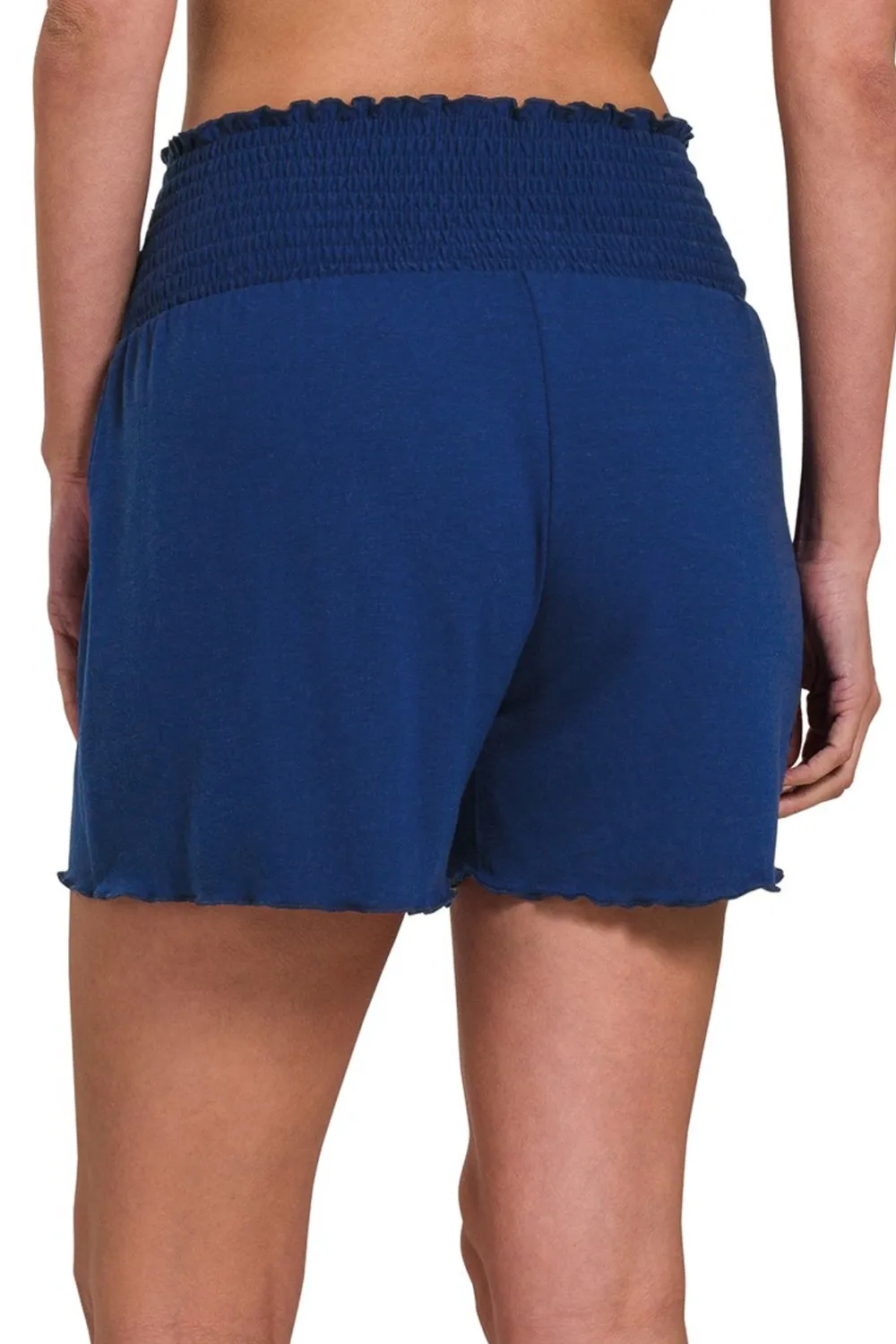 Elastic Waist Smocked Shorts, image 3