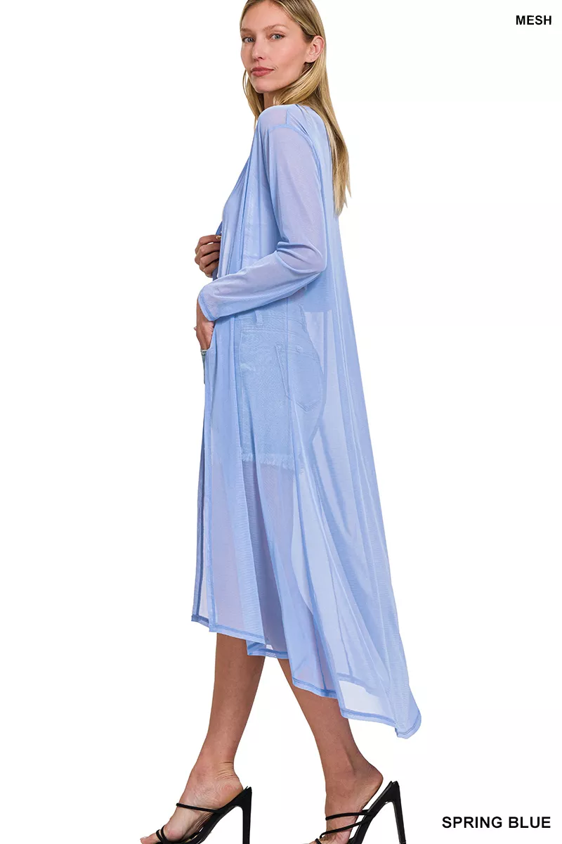 Mesh Open Front Cardigan, image 2