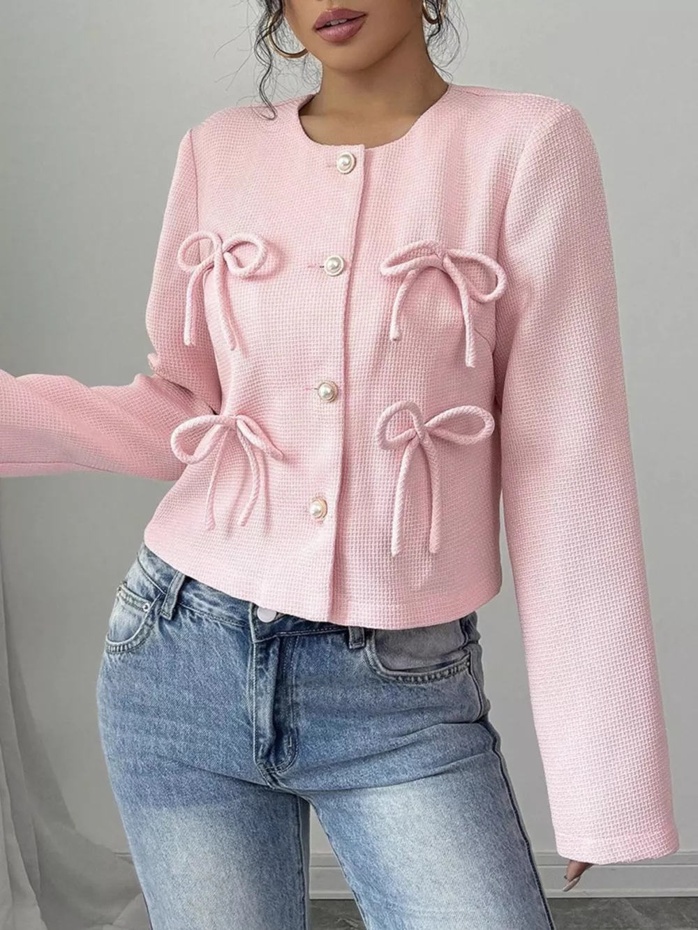 Bow Detail Cropped Outerwear, image 22