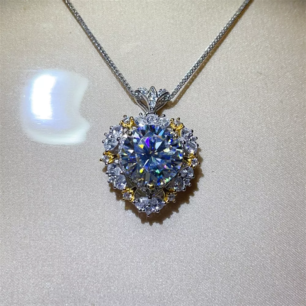 5 Carat Moissanite 925 Sterling Silver Necklace, image 2