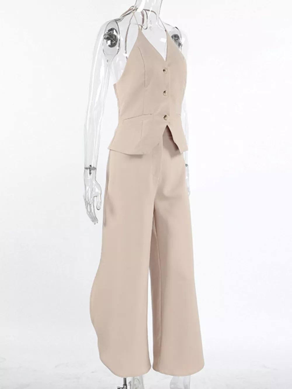 Halter Neck Vest & Wide Leg Pants Set, image 7