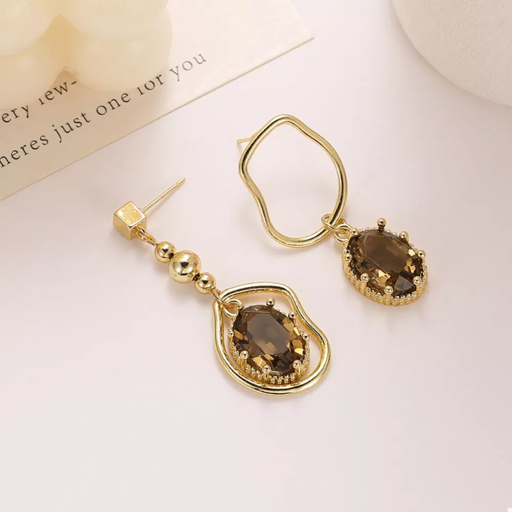 Asymmetrical Geometric Dangle Earrings, image 3
