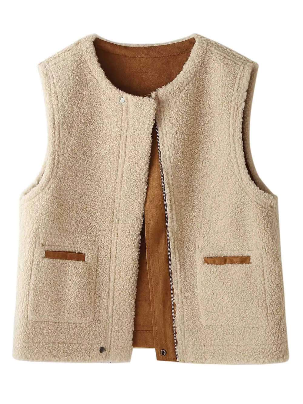 Reversible Sherpa Vest Coat, image 2