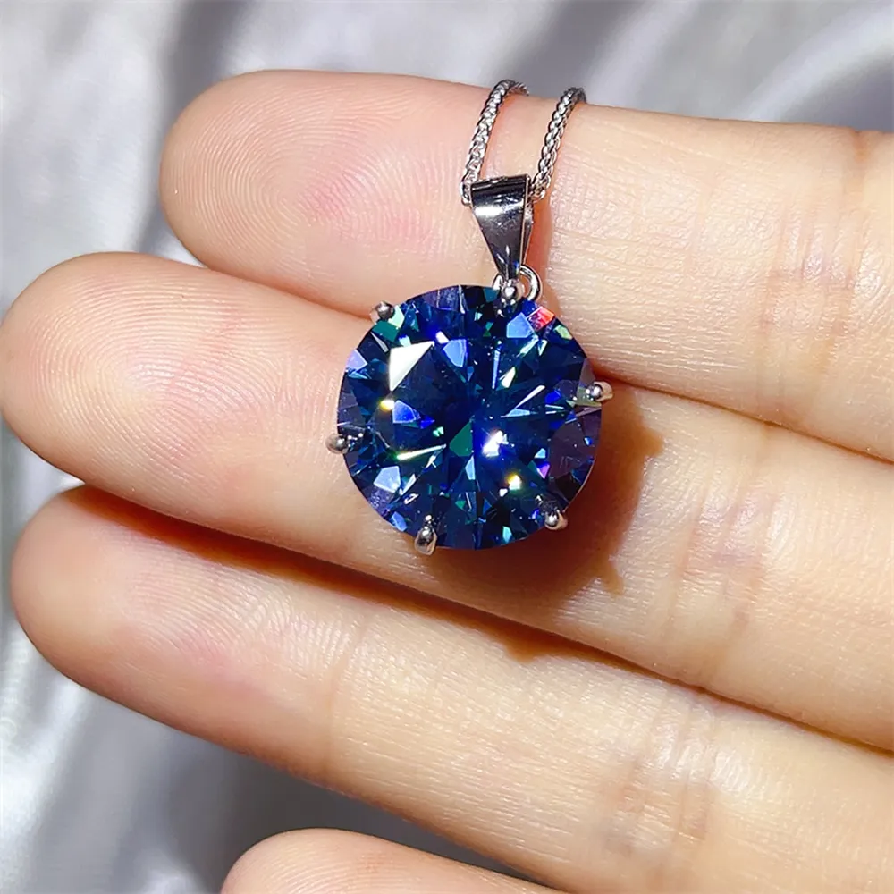 10 Carat Moissanite 925 Sterling Silver Ring and Necklace Set, image 7