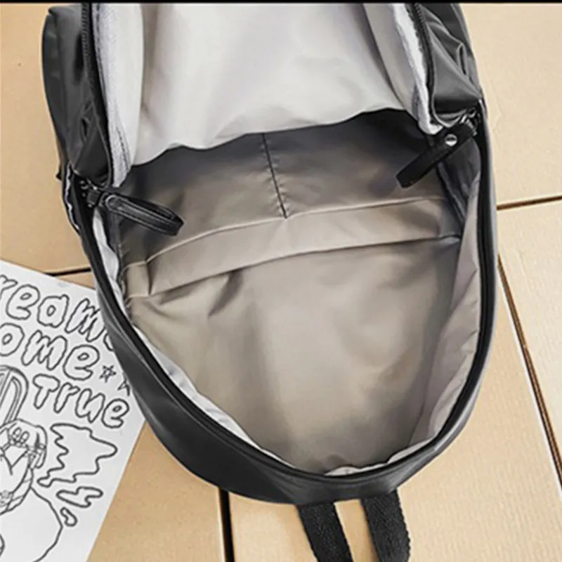 PU Leather Zip Backpack Bag, image 6