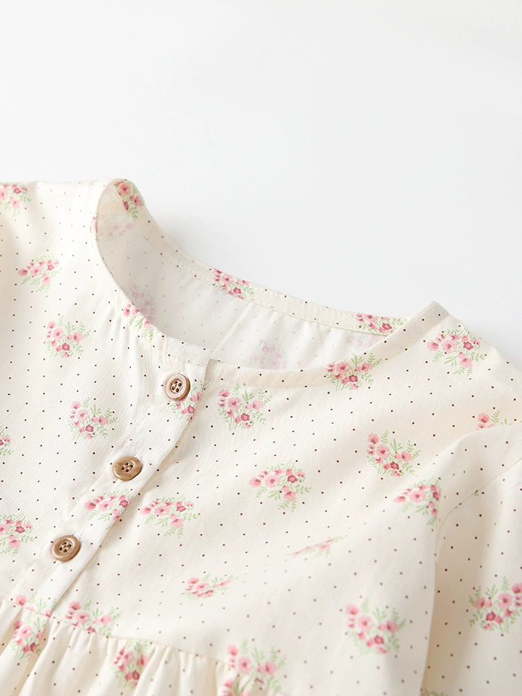 Children's Floral Print Long Sleeve Casual Dress, image 4