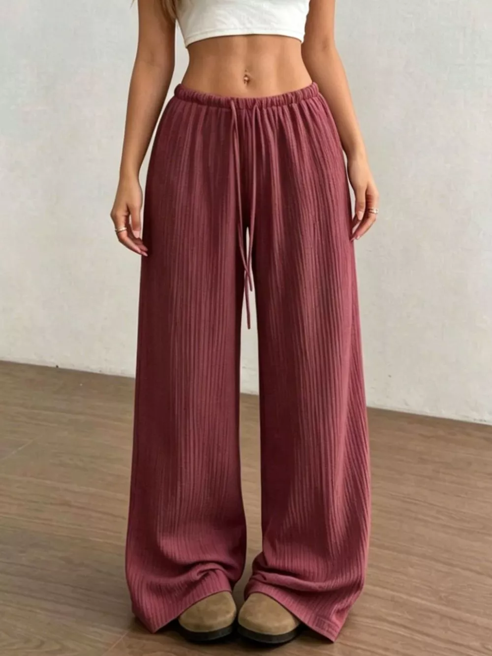 Wide-Leg Drawstring Pants, image 11