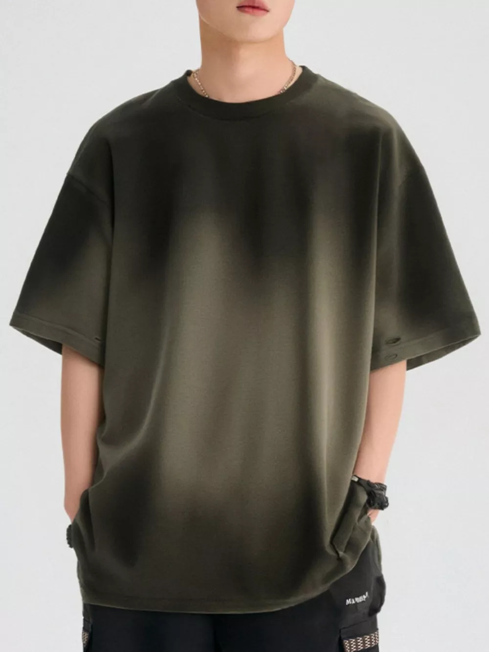 Men's Gradient Round Neck Oversized T-Shirt, image 9