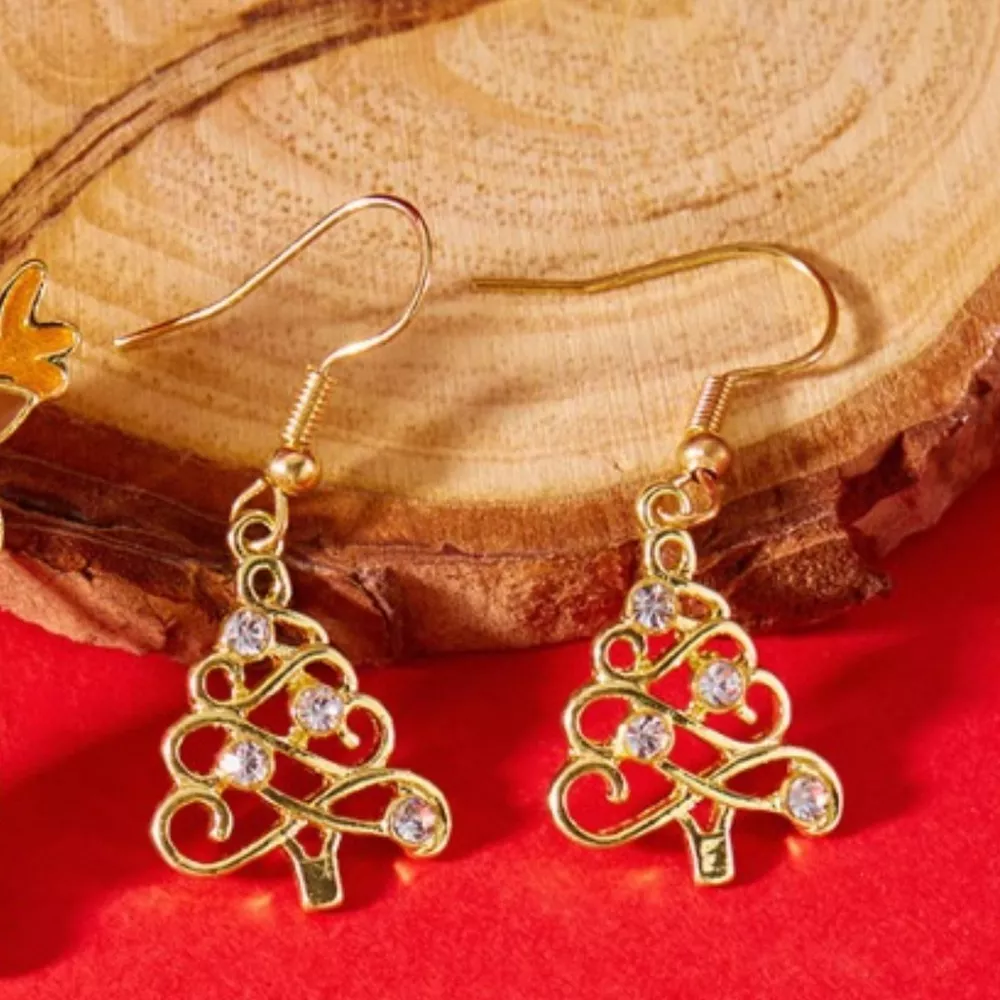 Christmas Tree Shape Dangle Earrings, image 2