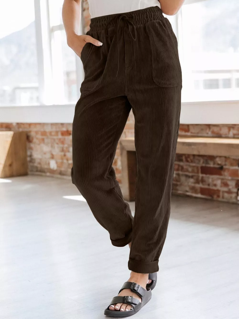 Drawstring Pants with Pockets, image 10