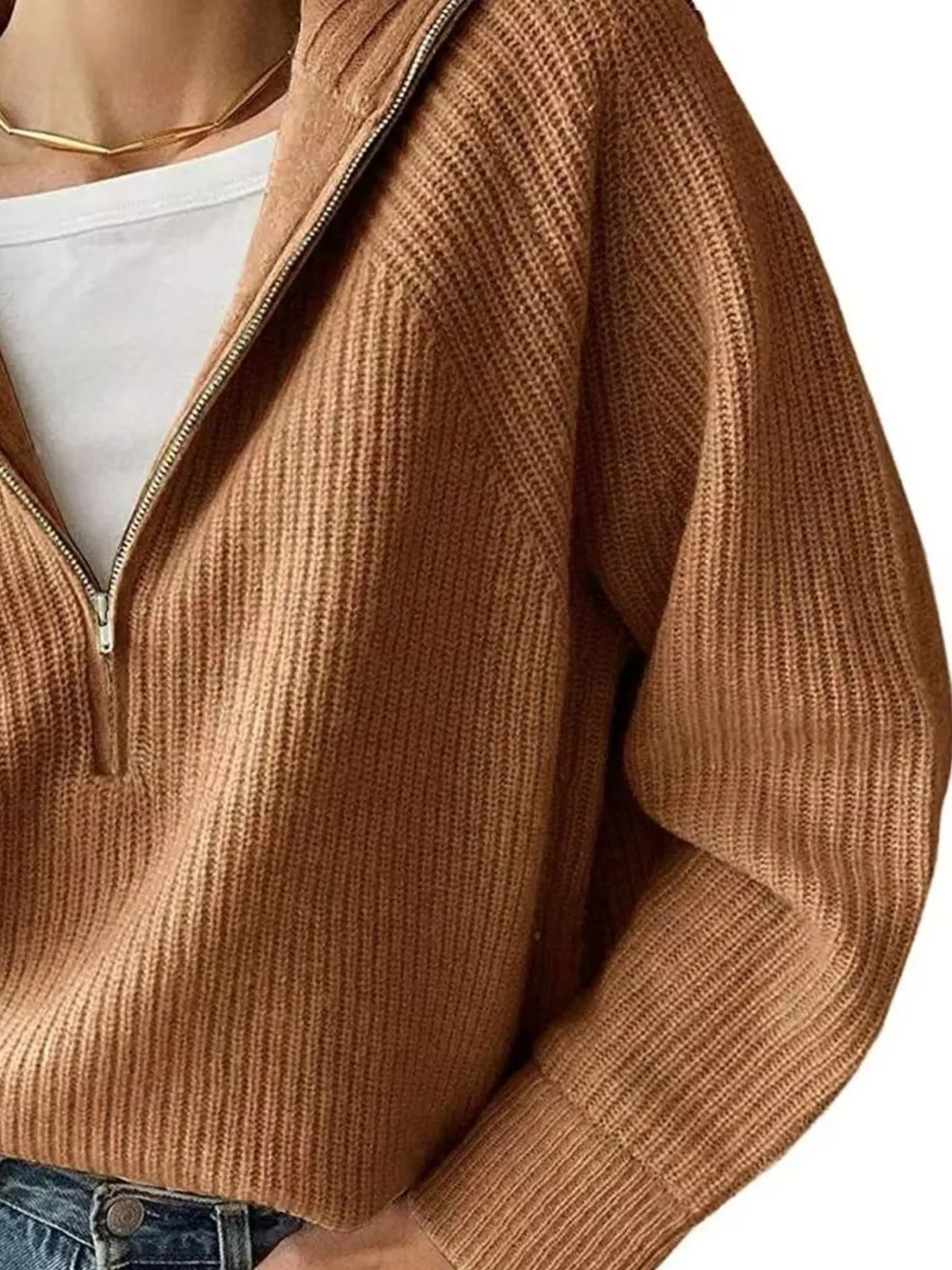 Half-Zip Long Sleeve Sweater, image 6