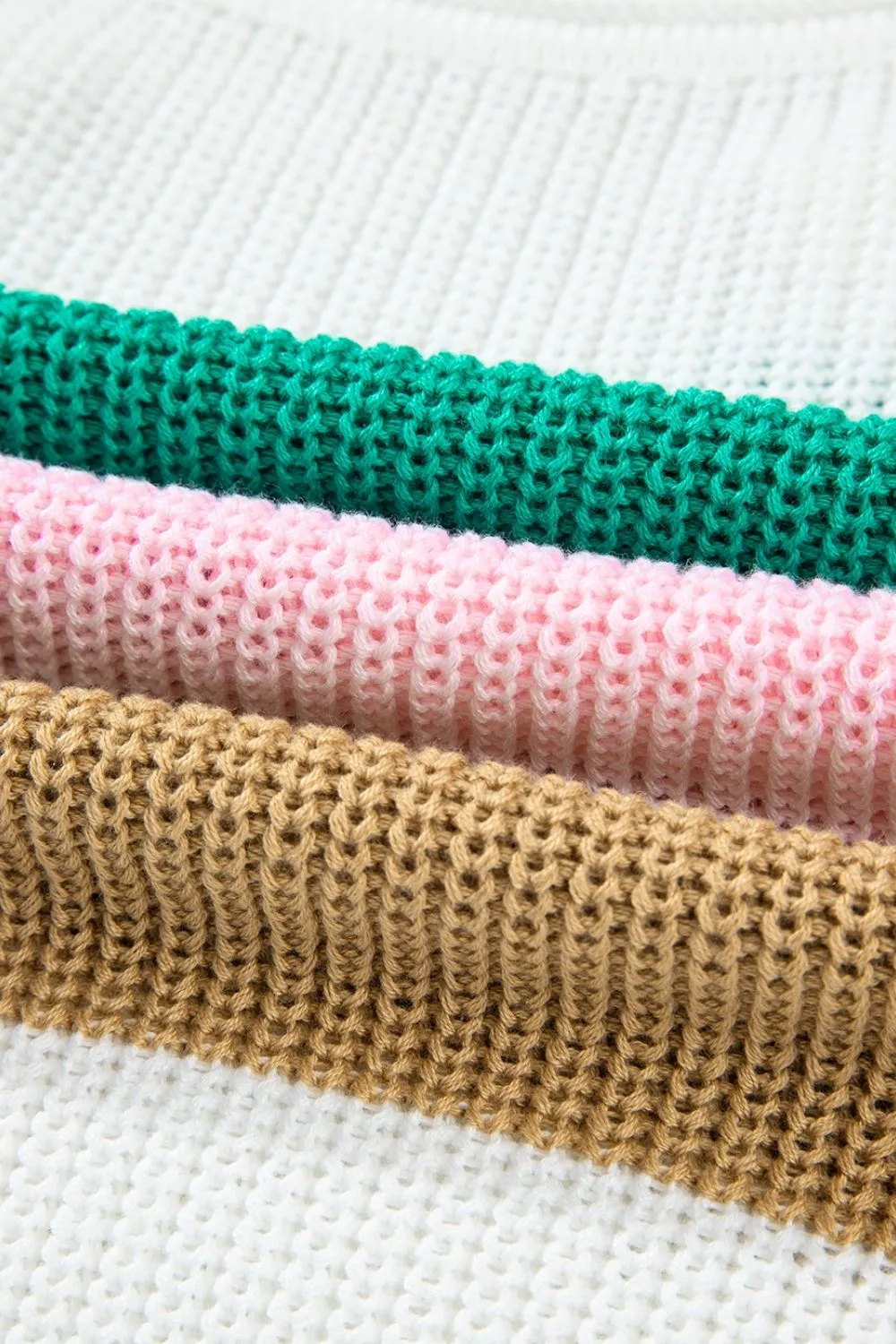 Color Block Notched Cap Sleeve Knit Top, image 8