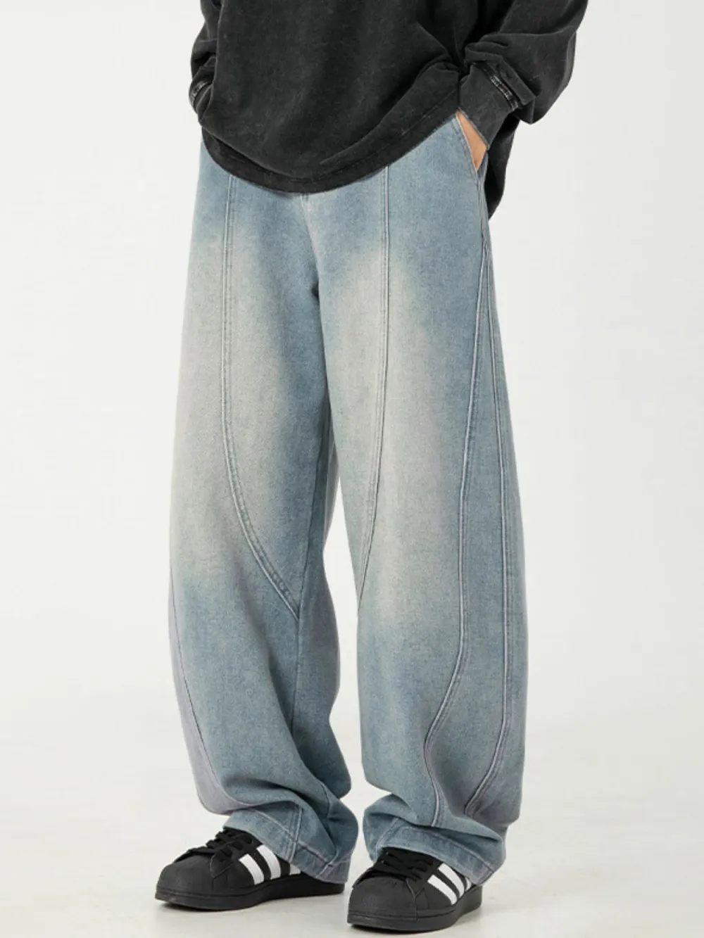 Men's Plus Size Wide Leg Jeans, image 2