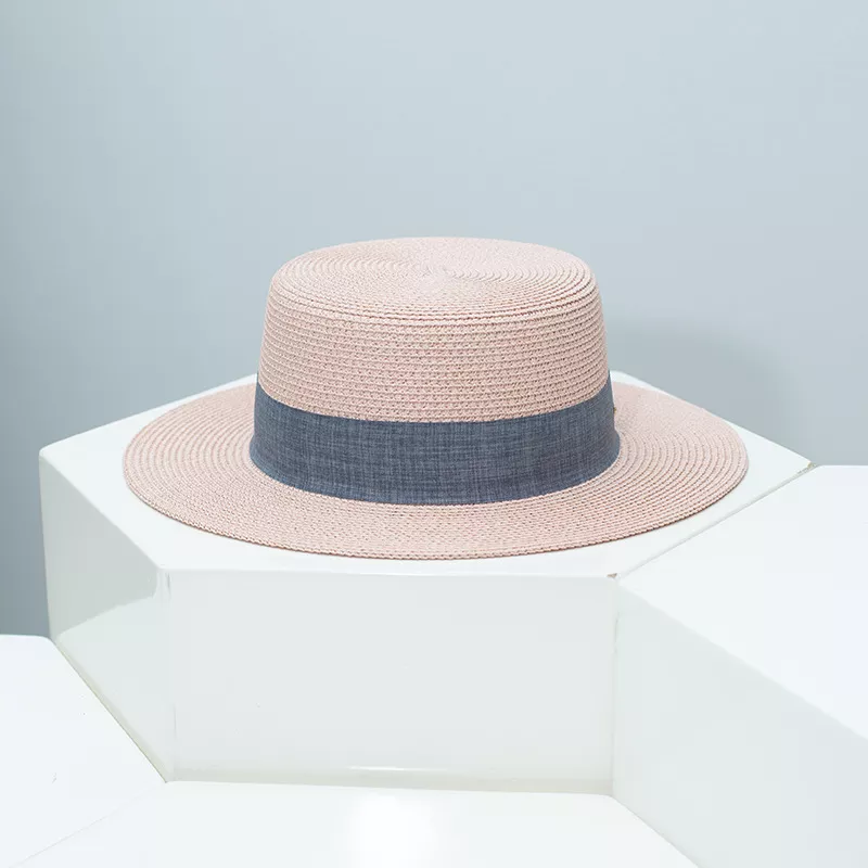 Straw Boater Hat with Ribbon, image 5