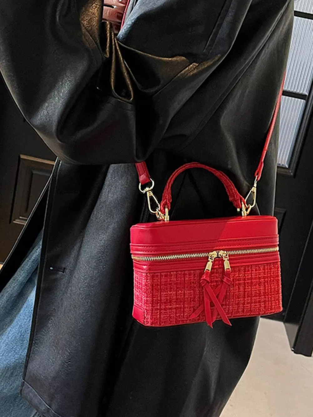 Boxy Top Handle Crossbody Bag, image 4