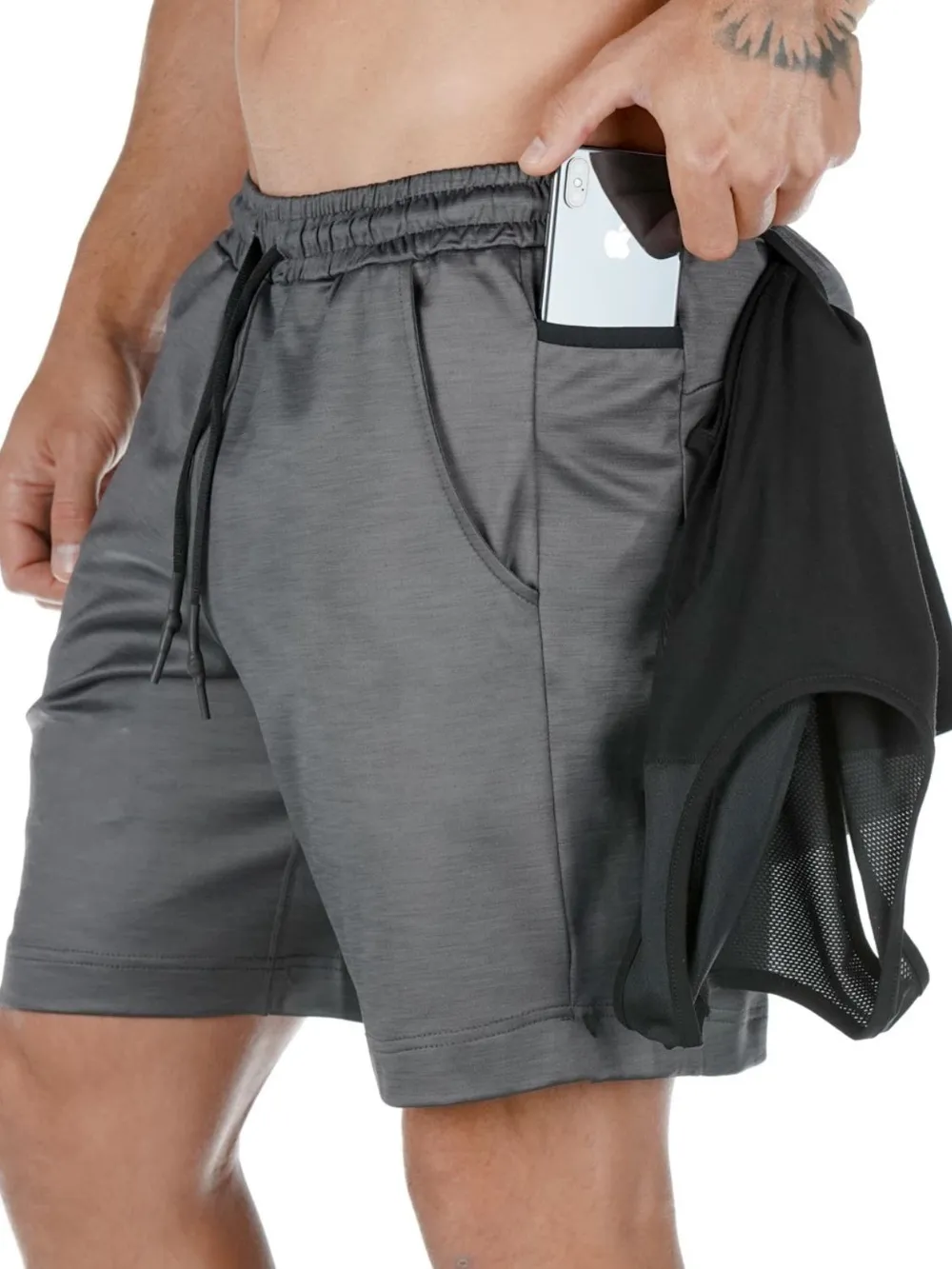 Men's Drawstring Active Shorts with Pockets, image 2