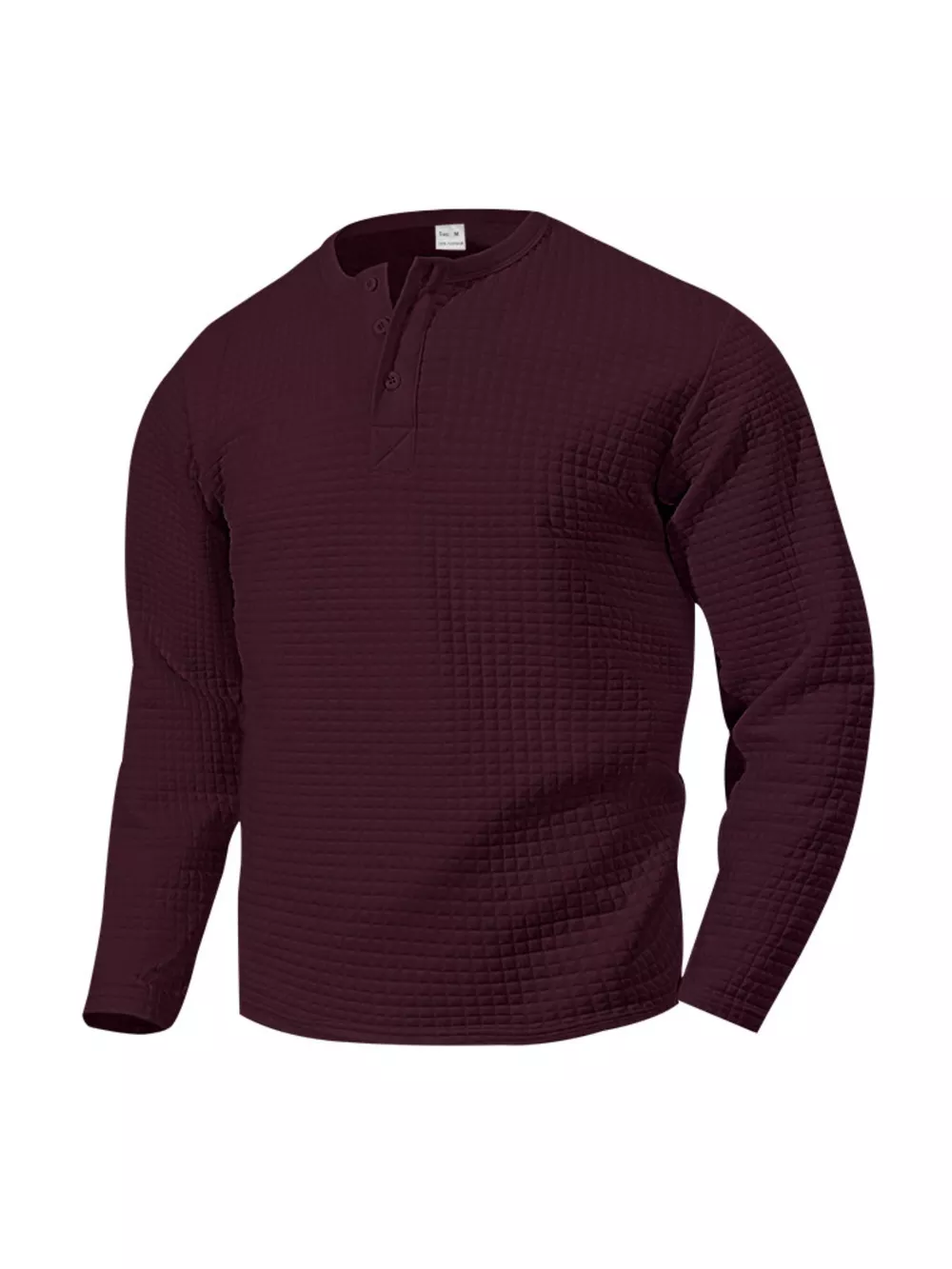 Men's Plus Size Casual Waffle Knit Henley T-Shirt, image 20