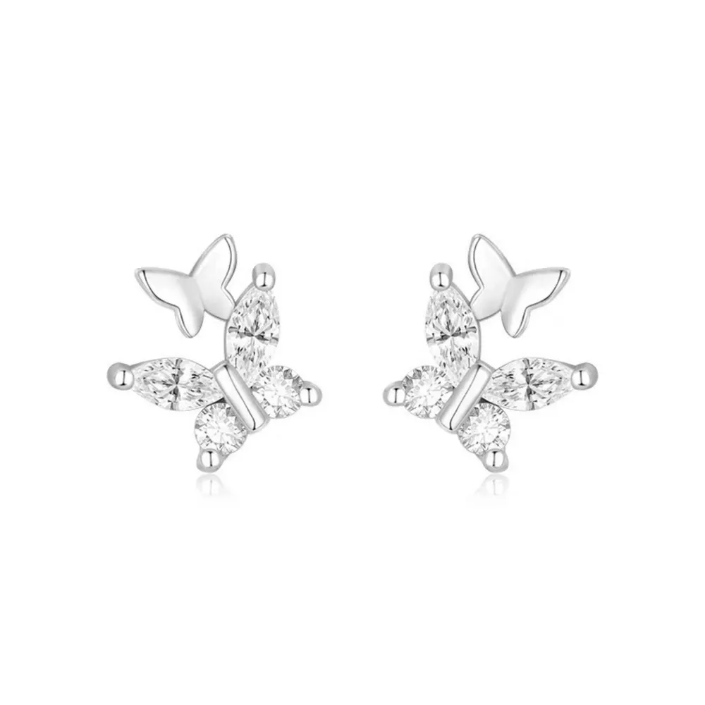 925 Sterling Silver Butterfly Stud Earrings, image 6