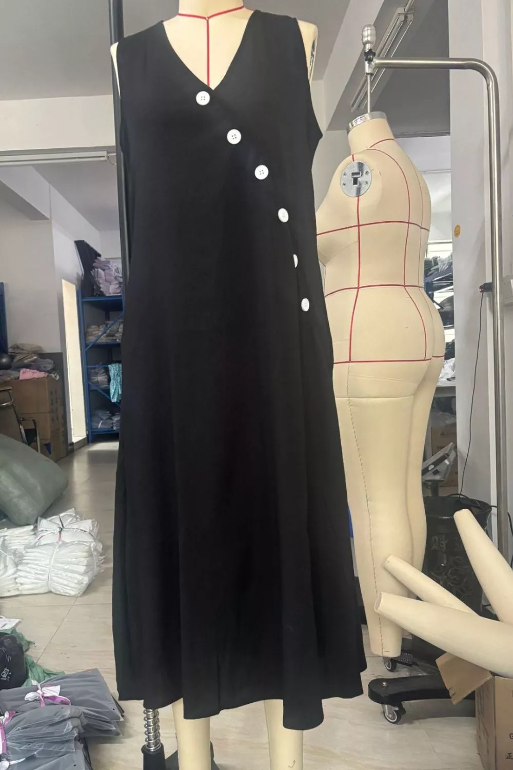 Sleeveless Button-Down Midi Dress, image 6