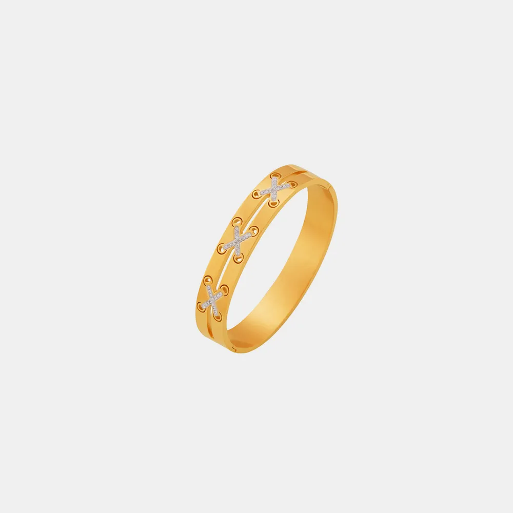 18K Gold-Plated Czech Diamond Bracelet, image 5