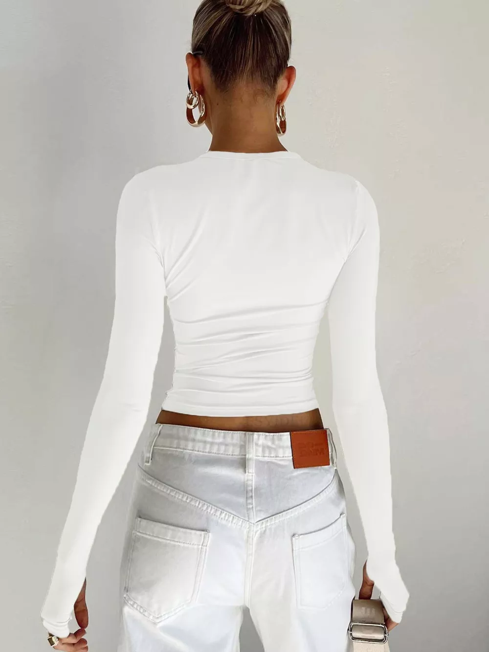 Ruched Long Sleeve T-Shirt, image 7