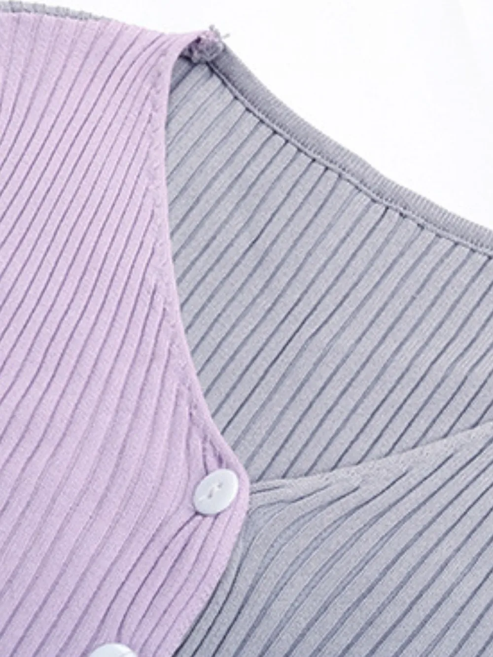 Contrast Button Up Long Sleeve Cardigan, image 7