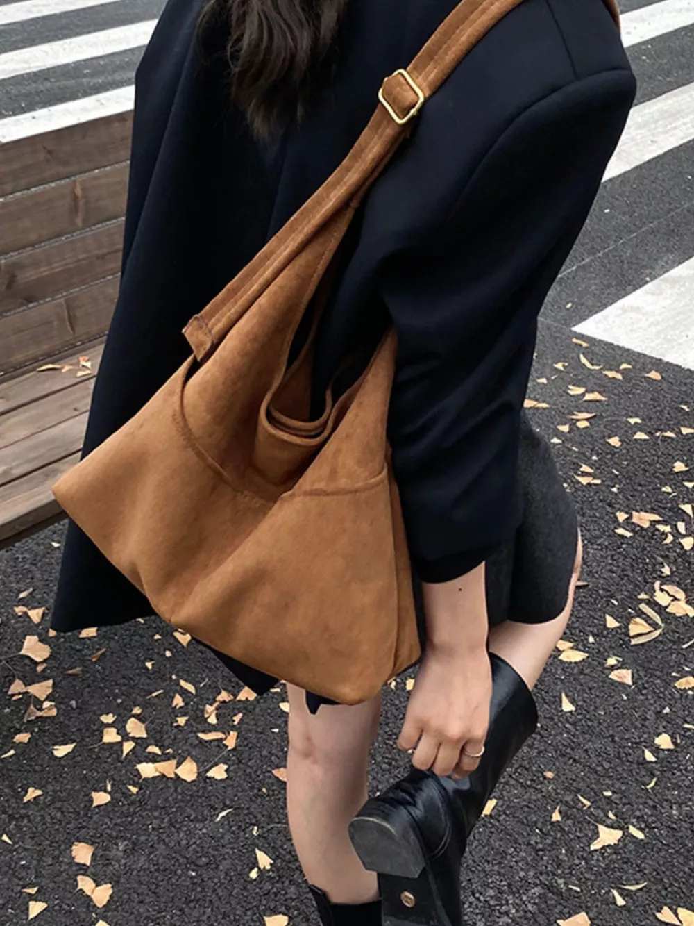 Minimalist Suede Shoulder Bag, image 14