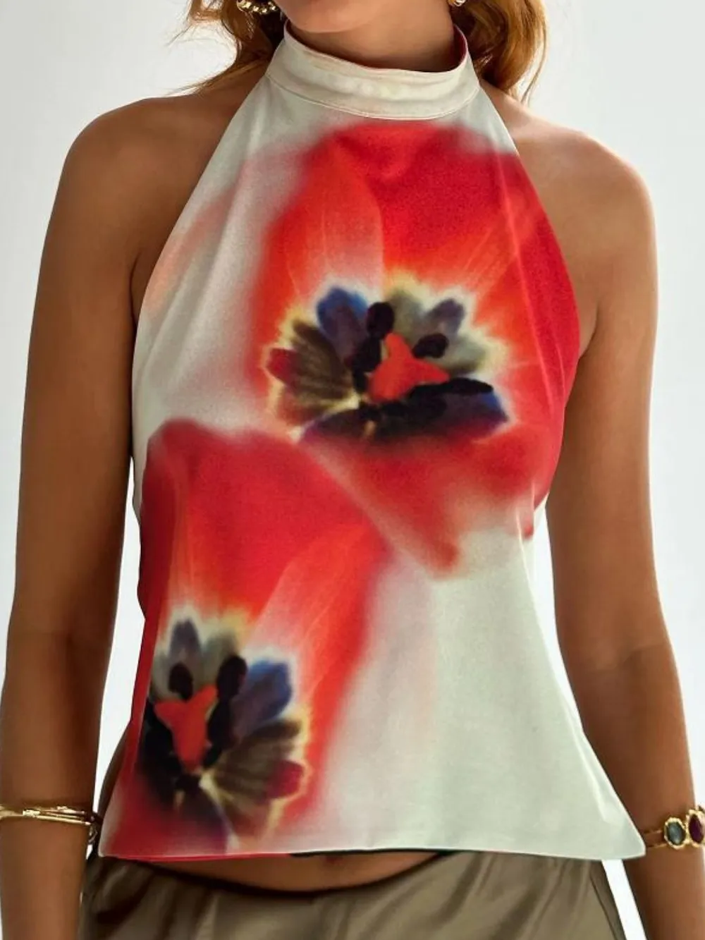 Backless Printed Halter Neck Tank, image 23