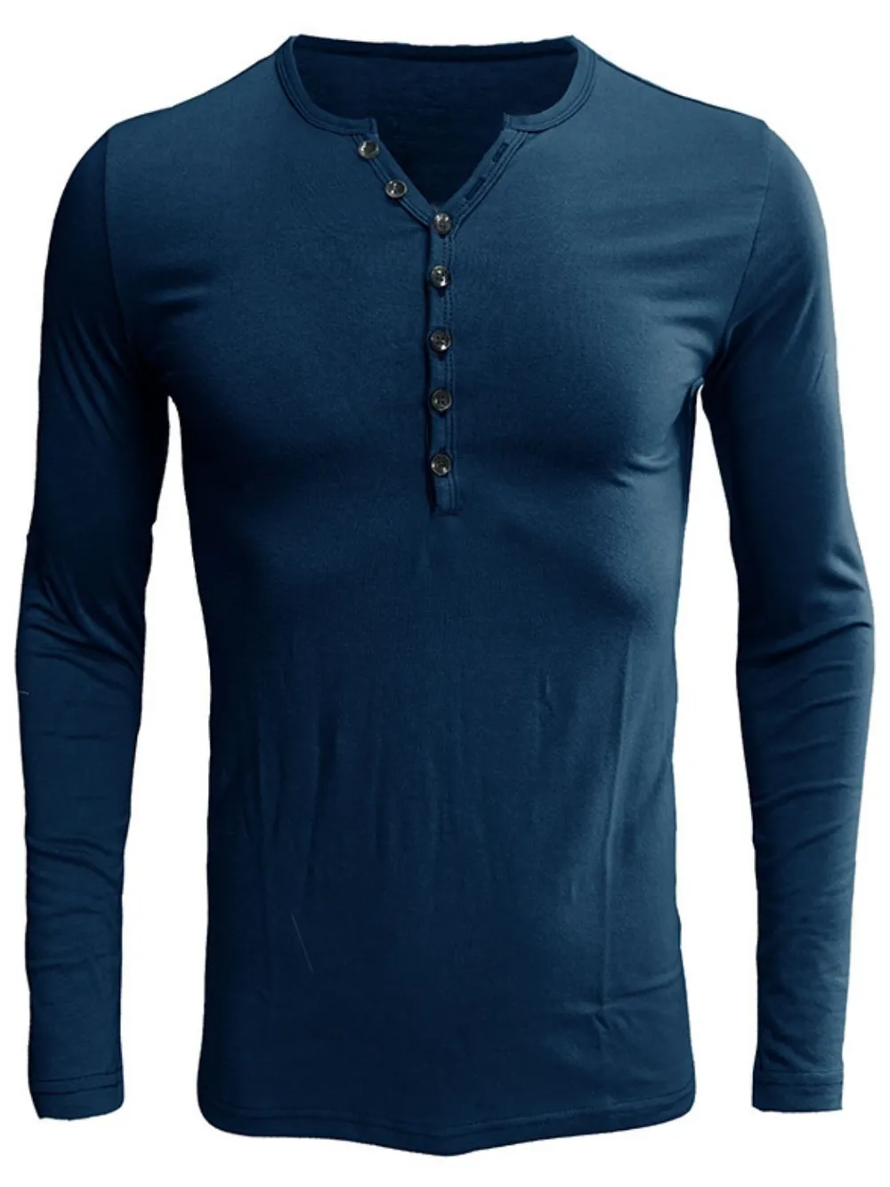 Men's Full Size Notched Long Sleeve Top Plus Size, image 7