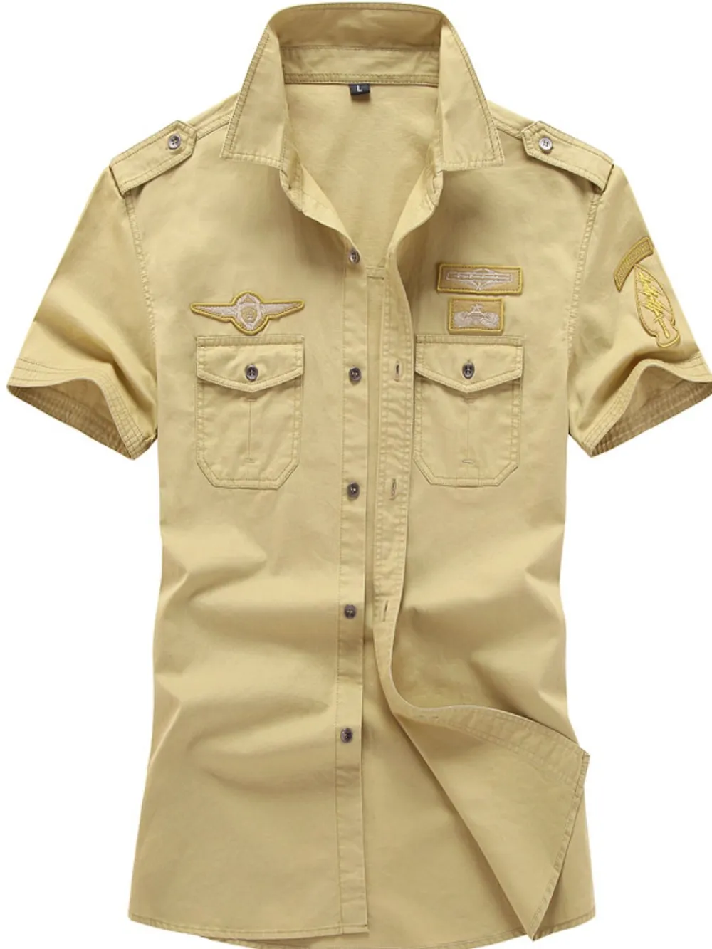 Men's Plus Size Embroidered Collared Neck Short Sleeve Shirt, image 4