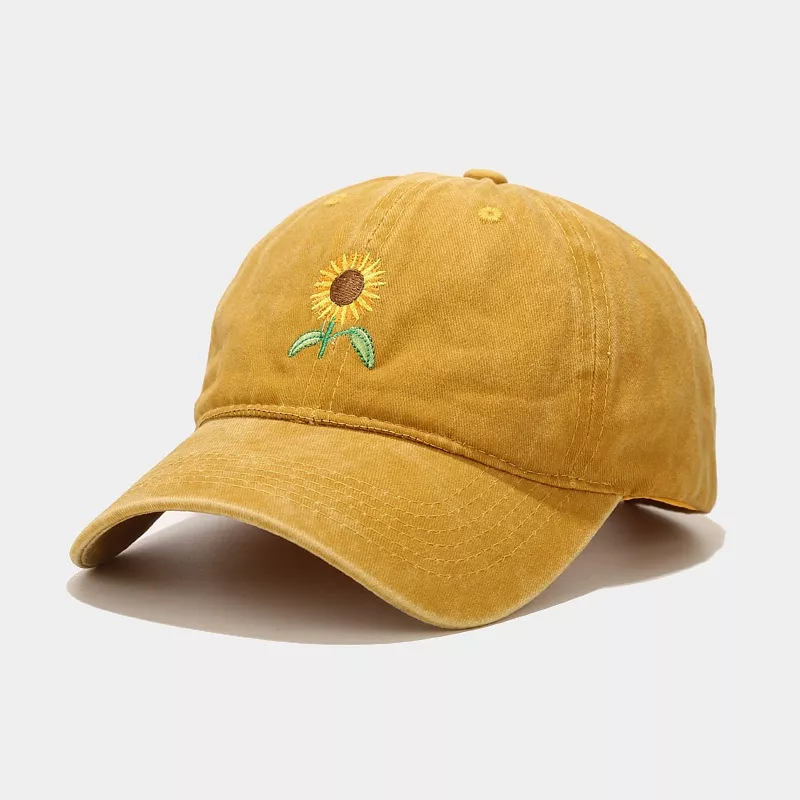 Sunflower Embroidered Baseball Cap