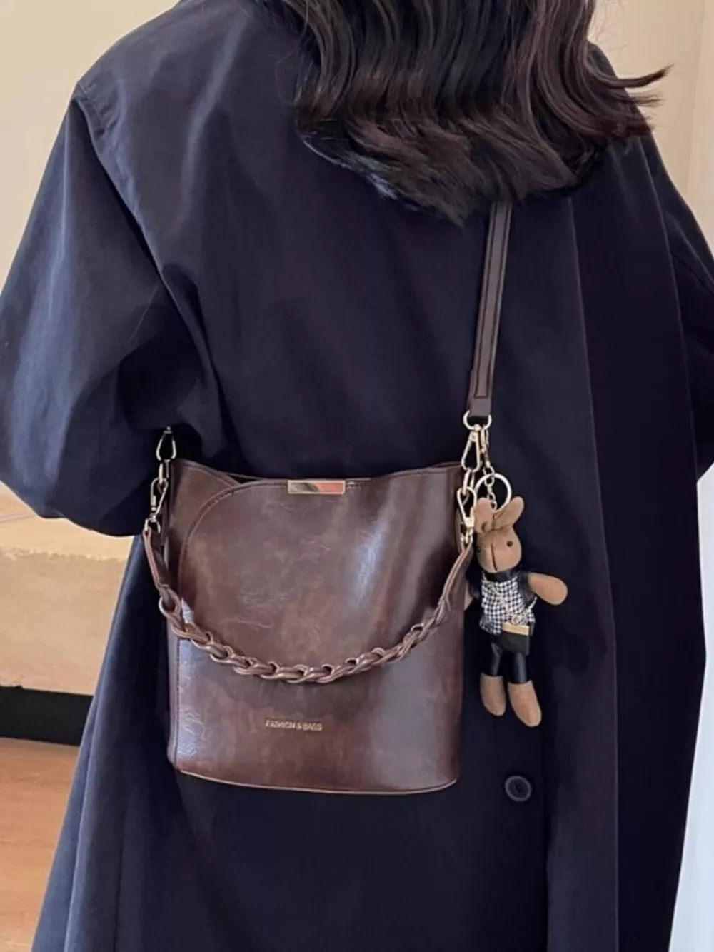 Braided Detail Bucket Crossbody Bag, image 7