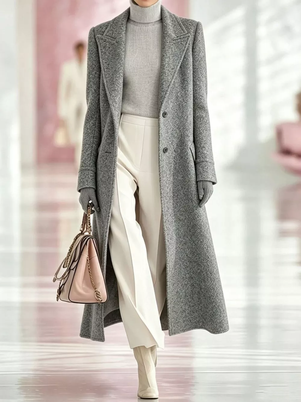 Lapel Collar Longline Coat, image 9