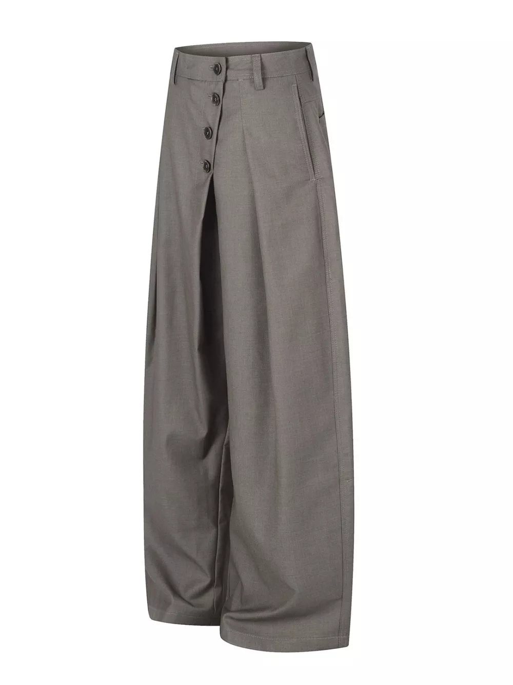 Men's Asymmetrical Button Wide-Leg Pants, image 2