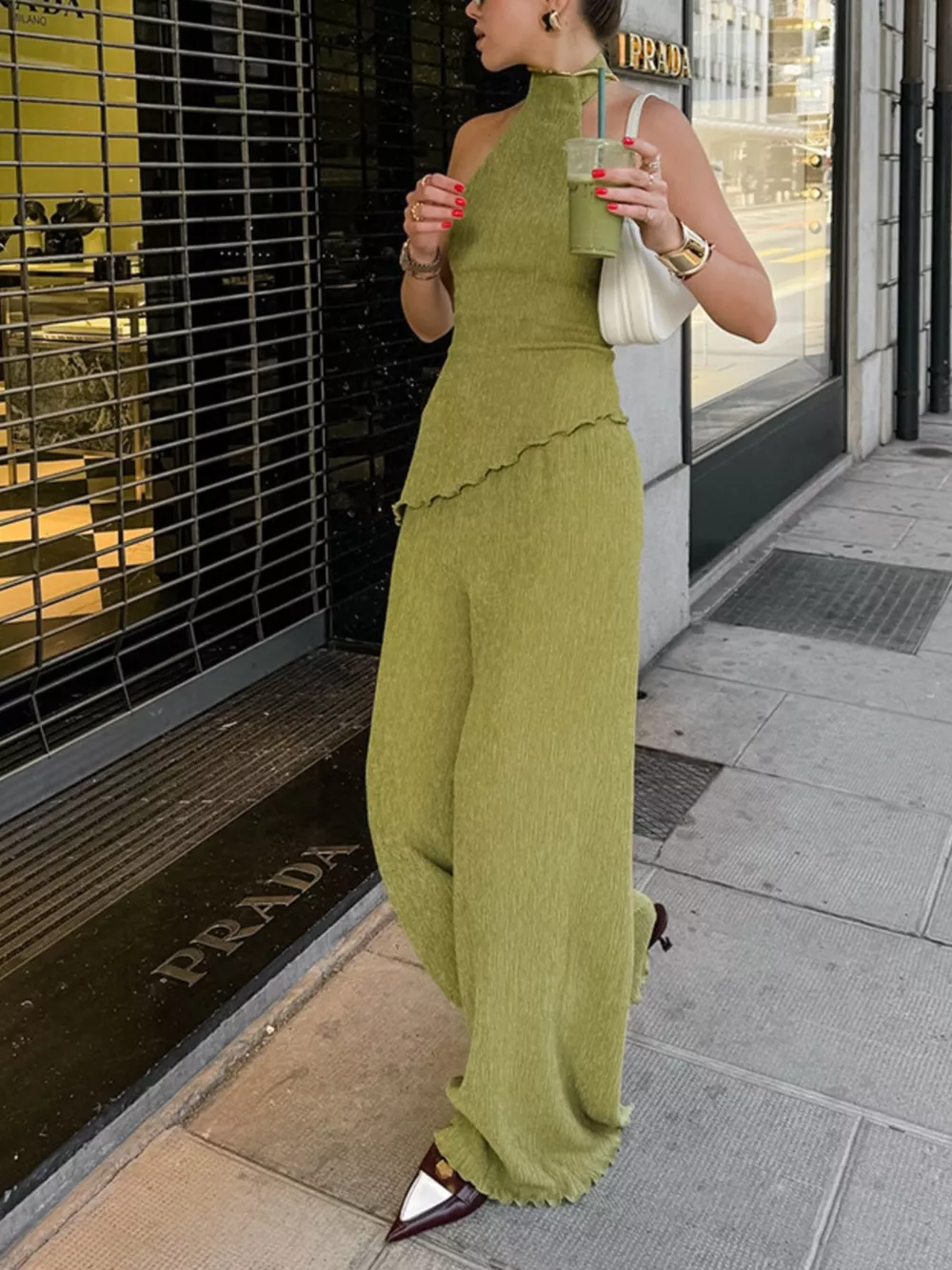 Sleeveless Top and Wide-Leg Pants Two-Piece Set, image 6