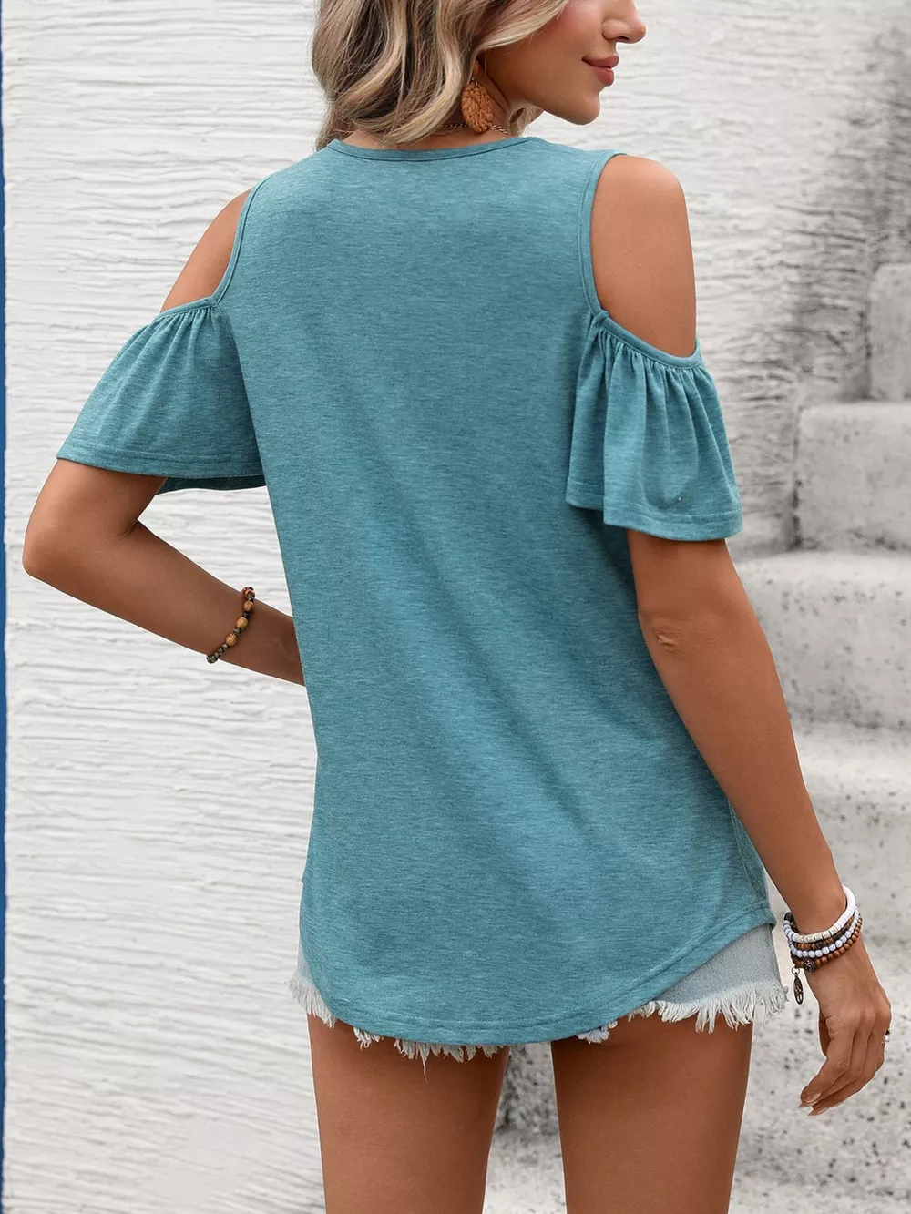 Cold Shoulder V-Neck T-Shirt, image 14